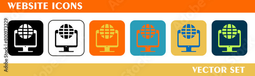 Website icons design. For sign, symbol, web design or web graphics. Vector flat illustration.