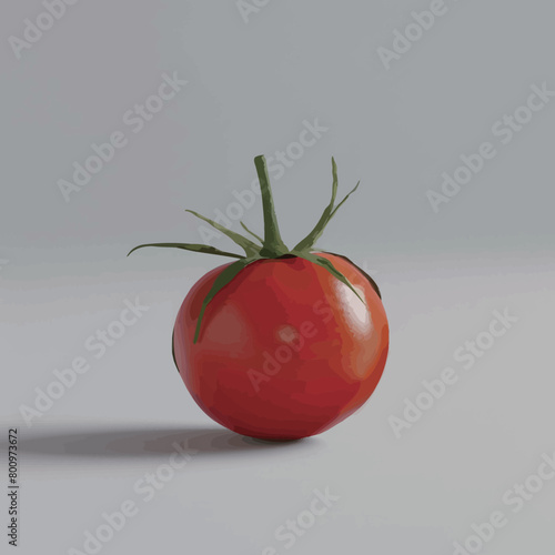 tomato with water drops on a white background. 3d illustration