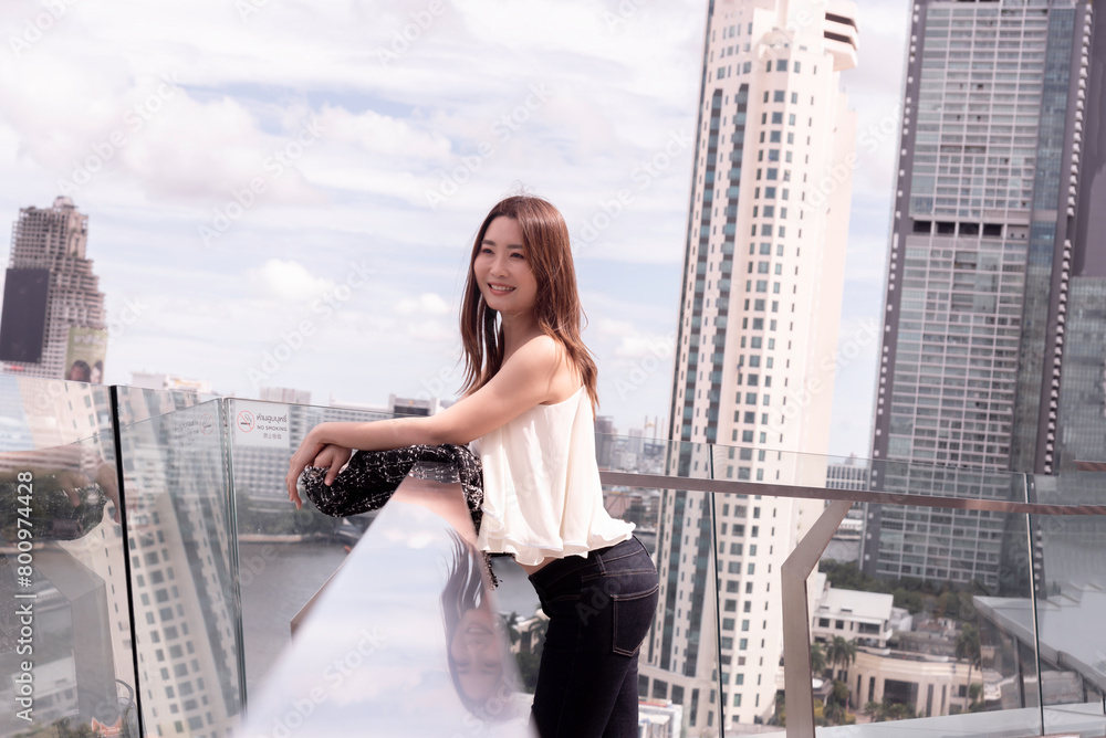 Fototapeta premium Happy smiling ceo manager at office space possibly real estate