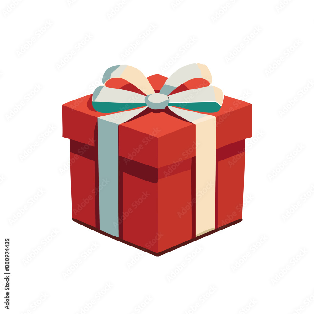 red giftbox with the satin bow isolated on white background. Holiday present box red giftbox with the satin bow isolated on white background. Holiday present box