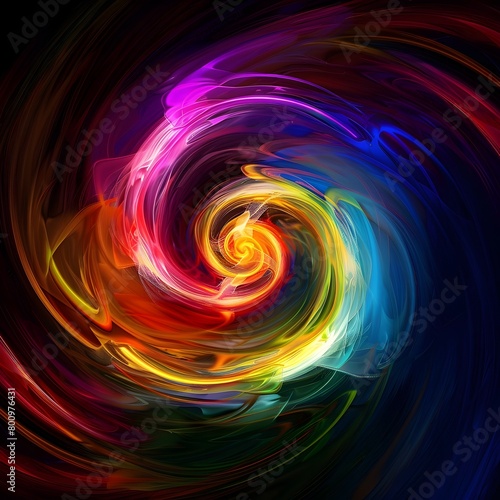 Swirling Vortex of Vibrant Colors and Luminous Light