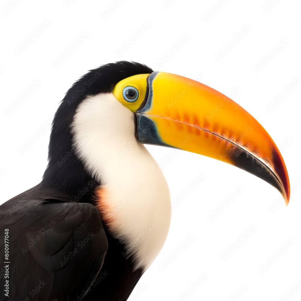 Naklejka premium toucan bird looking isolated on white