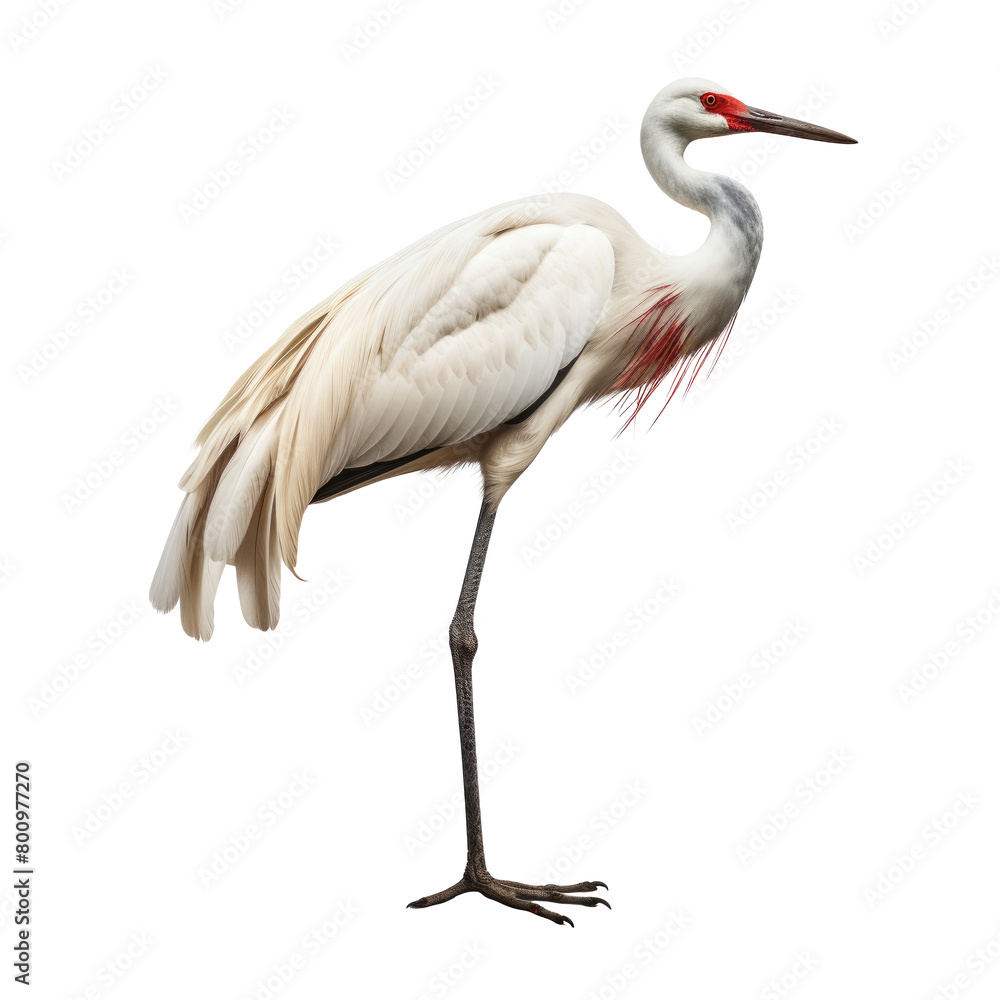 Fototapeta premium crane bird looking isolated on white