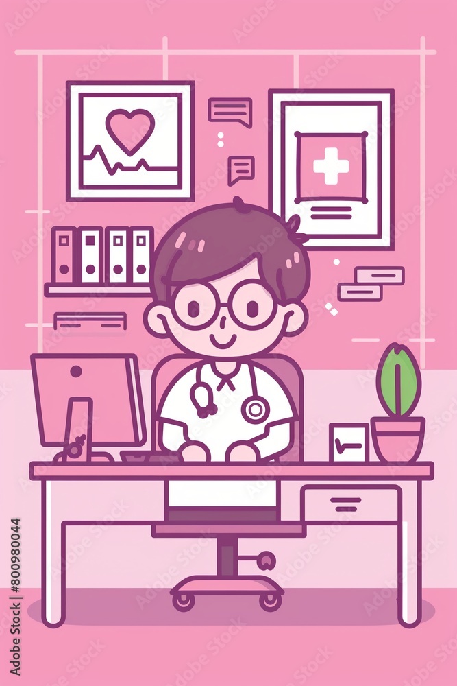 Telehealth service scene, nurse providing medical consultation remotely, enhancing accessibility, office setup Telehealth service scene, nurse providing medical consultation remotely, enhancing accessibility, office setup
