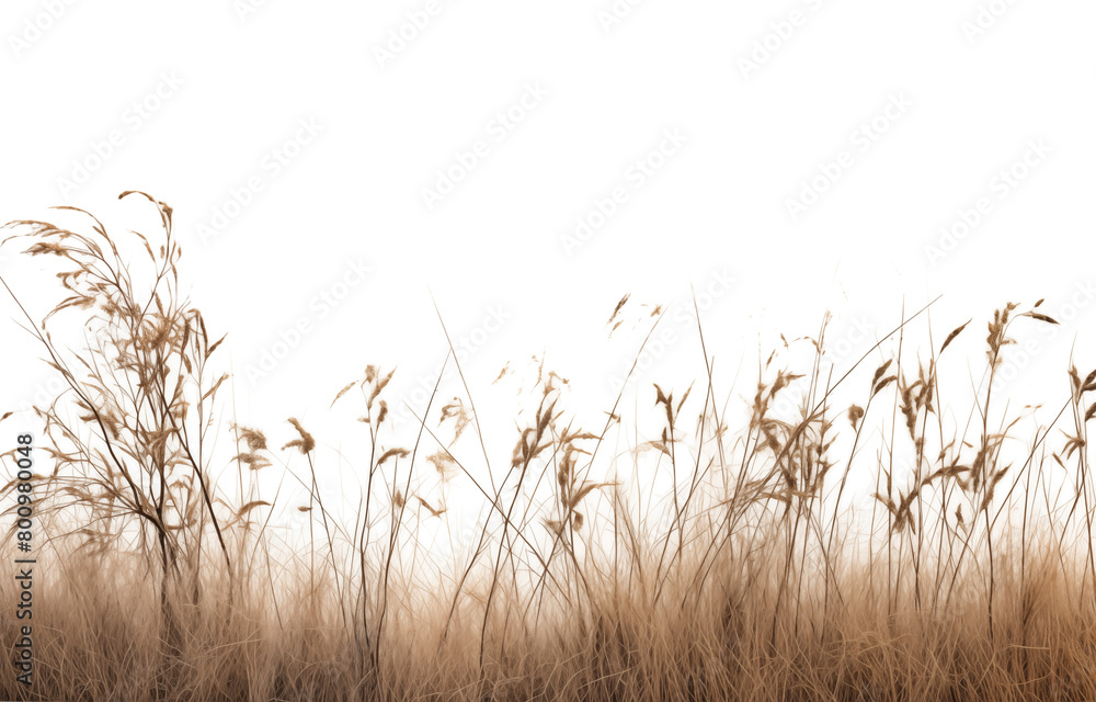 Dry tall grass against a transparent background. Generative AI
