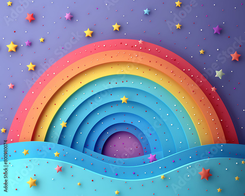 Fantasy background with rainbow