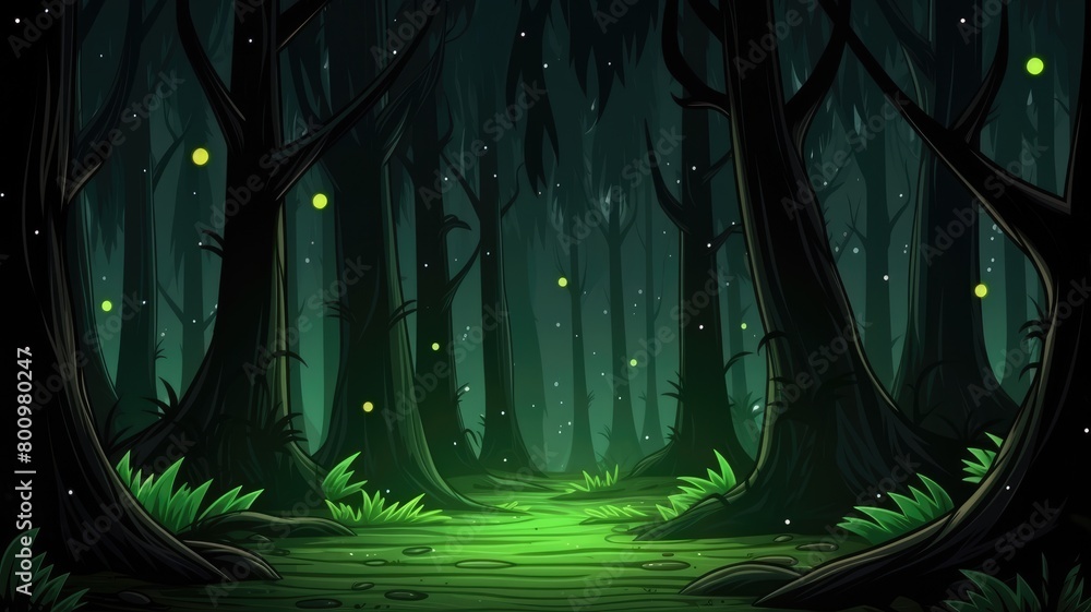 Fototapeta premium Enchanted Nighttime Grove Illumination