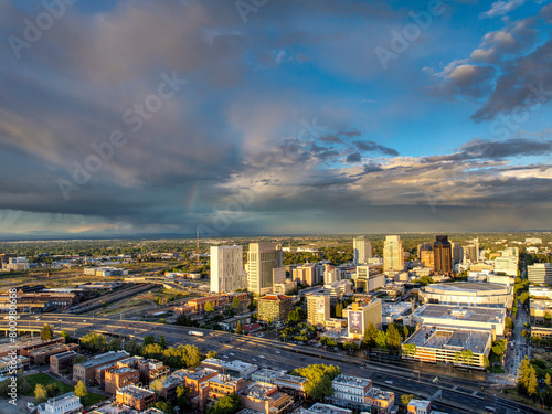 sunset over the city