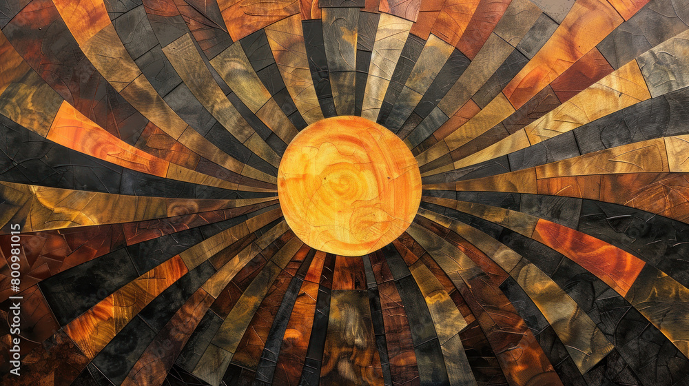 Fototapeta premium Abstract Sunburst Fusion Composition., International Sun Day, the importance of solar energy, Sun’s contributions to life on Earth.