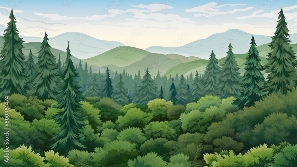 Fototapeta premium Verdant Treetop Canopy Aerial View