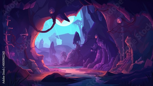 Mystical Cave Portal Fantasy Illustration