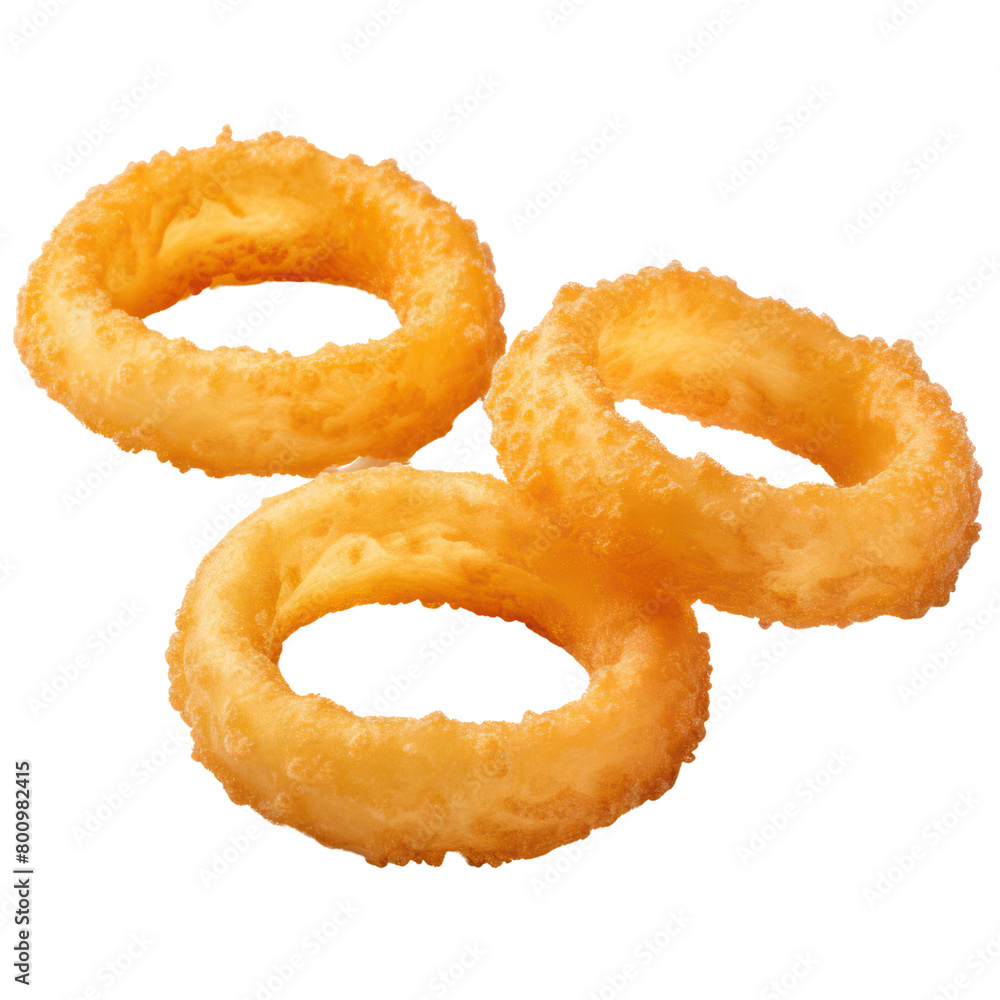 4 Collection set of fried onion rings isolated on transparent or white background 4 Collection set of fried onion rings isolated on transparent or white background