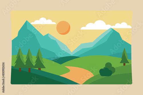 Paper background landscape vector design