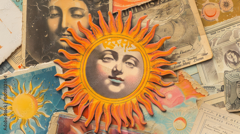 Vintage Sun-Themed Advertisements Collage, International Sun Day, the importance of solar energy, Sun’s contributions to life on Earth.