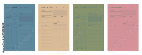 Set of study and project planner. ( Happiness)