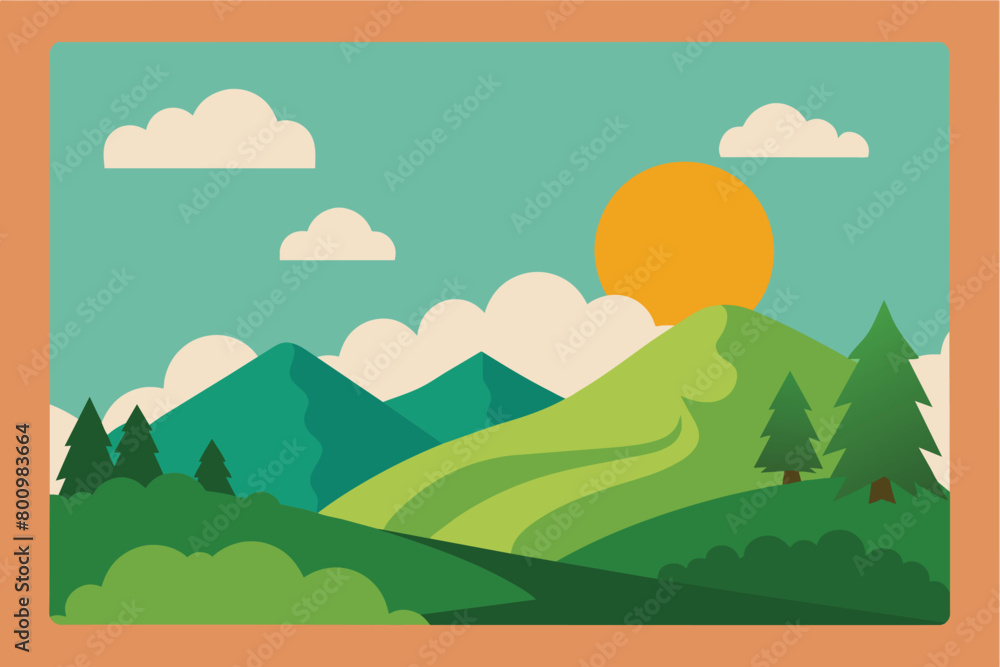 Paper background landscape vector design