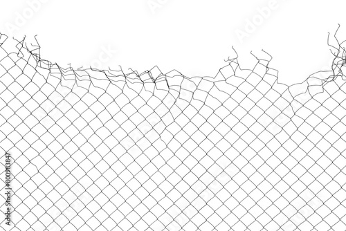 Metal mesh fence texture. Object isoltaed on white background