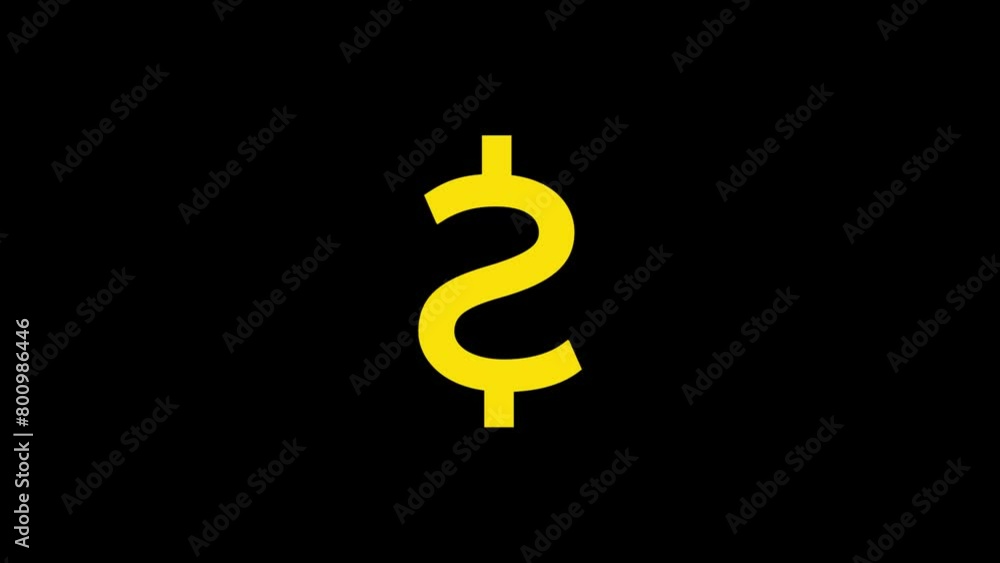 通貨記号「ドル」が回転する映像 通貨記号「ドル」が回転する映像