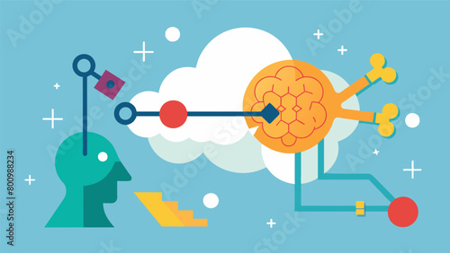 A visual representation of ketamine molecules entering the brain and unlocking previously inaccessible regions symbolizing its impact on brain.