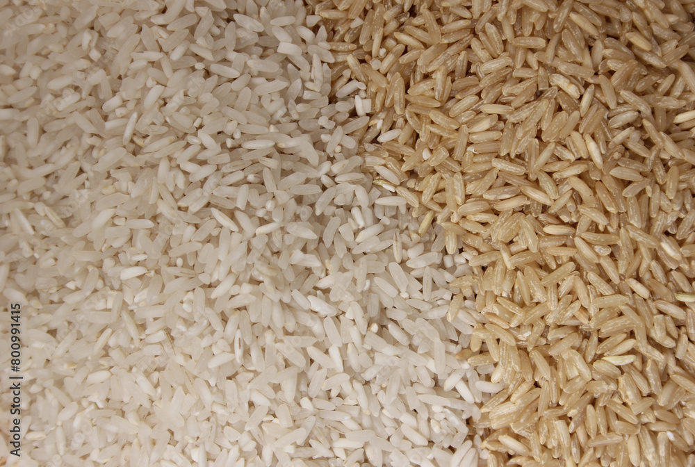 Different Rice Varieties in Rustic Kitchen. Different Rice Varieties in Rustic Kitchen.