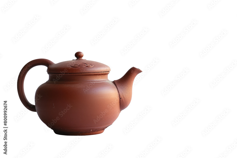 Clay Elegance Teapot on Transparent Background