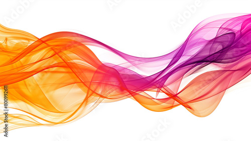 Flowing orange and magenta gradient lines suggesting innovation, isolated on a solid white background."