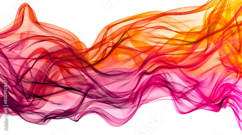Flowing orange and magenta gradient lines suggesting innovation, isolated on a solid white background."