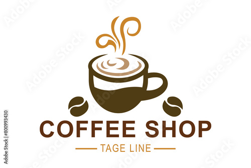 Coffee logo. coffee cup design. suitable for coffee shop logo, coffee product, cafe, and more. Simple design editable