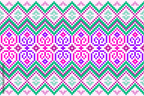 Geometric ethnic pattern seamless design for background or wallpaper.