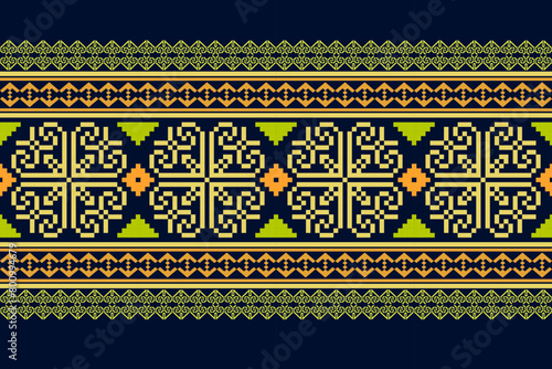 Geometric ethnic pattern seamless design for background or wallpaper.