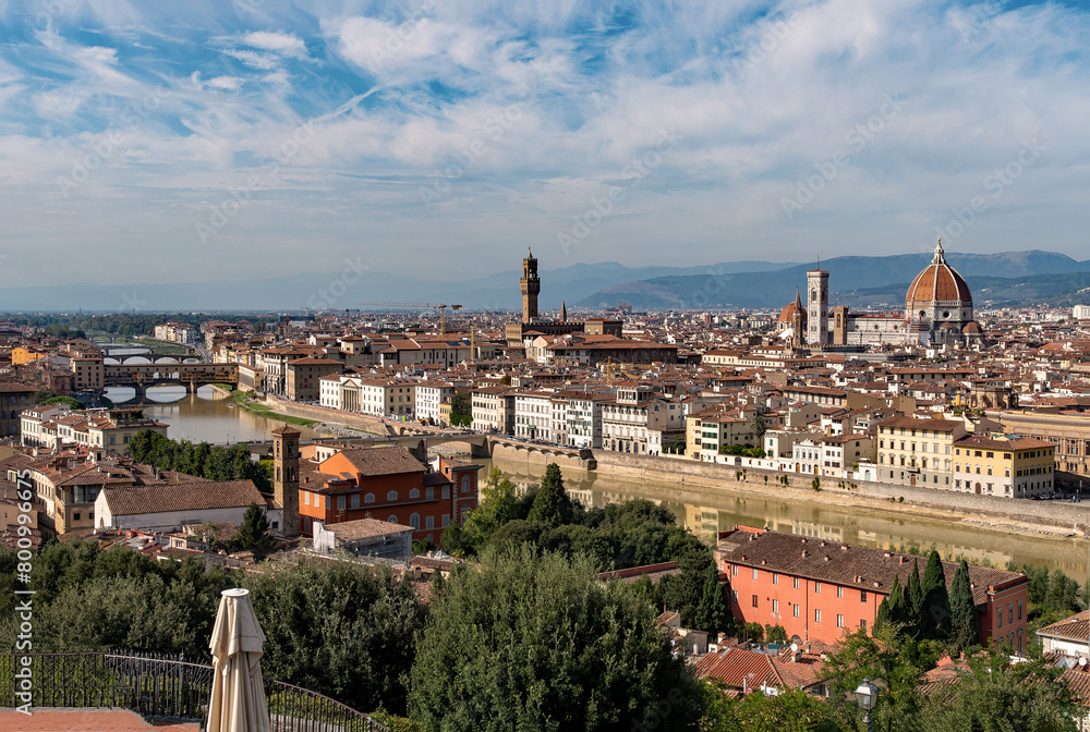 Blick auf die Altstadt von Florenz in der Toskana in Italien