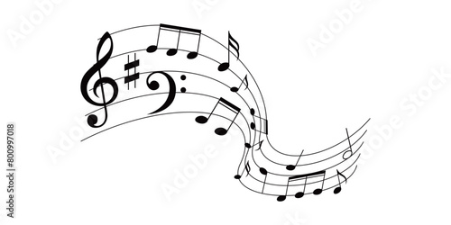 music note vector illustration. music sign and symbol. © redranger