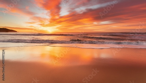 Beautiful sunset beach photo