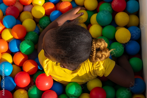 Kids play inside a pool of colourful Multi colour soft and safe balls at a pop-up event in Lagos, Nigeria on April 13, 2024.