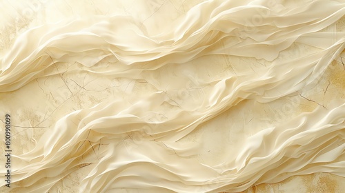 A close up of a beige silk fabric with a marble pattern
