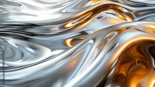 Luxurious swirling texture of silver and gold, ideal for backgrounds and metallic themes in designs