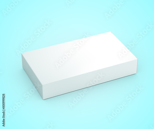 Empty White Rectangular Box Mockup For Pharmacy Packaging Concept On Blue Background 3d Illustration © Hammad