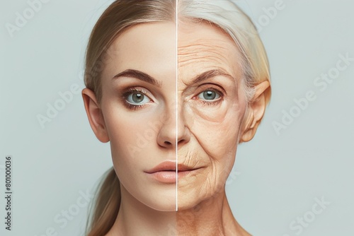 Skincare benefits from transitions in aging lines through old and young comparisons  integrating solutions for aging and anti aging cream applications.