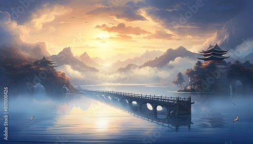 Graceful Heritage: Beautiful Verandah Bridge of Ancient Chinese Design