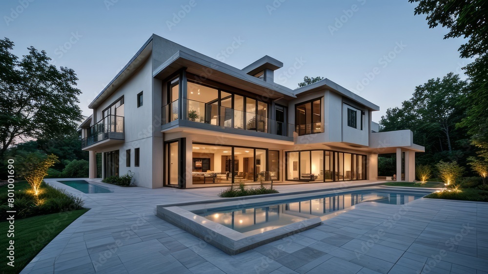 Fototapeta premium modern luxury villa exterior architecture design