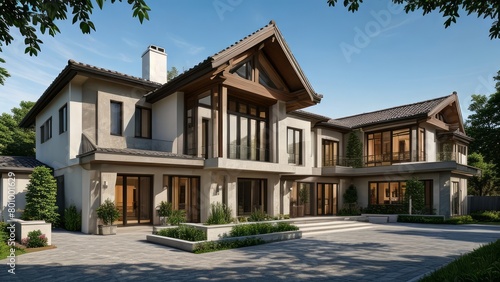 modern luxury villa exterior architecture design © Rezhwan