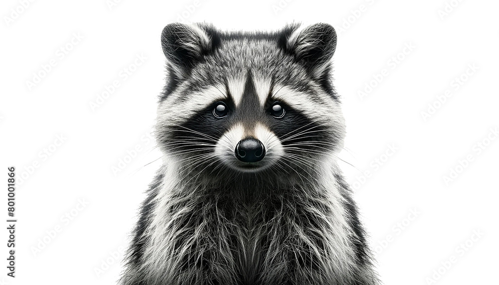 Fototapeta premium cute raccoon isolated on white background