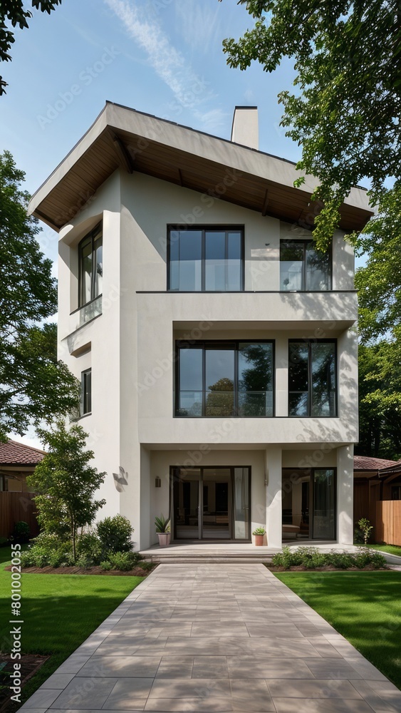 Fototapeta premium modern luxury villa exterior architecture design