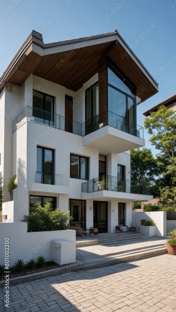 Naklejka premium modern luxury villa exterior architecture design