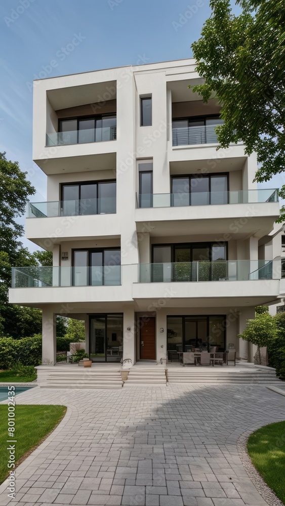 Fototapeta premium modern luxury villa exterior architecture design