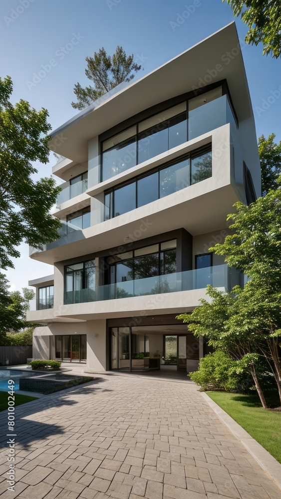 Fototapeta premium modern luxury villa exterior architecture design