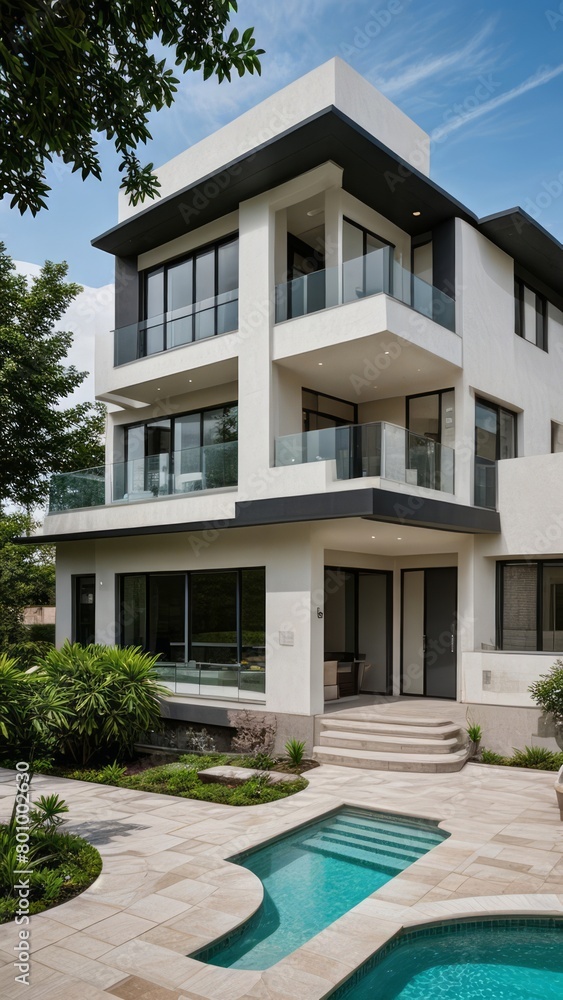 Fototapeta premium modern luxury villa exterior architecture design