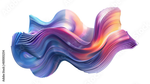 Explore the breathtaking fusion of art and technology with an explosion of stunning gradient lines in a single wave style isolated on solid white background