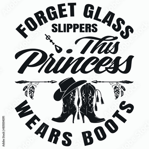 Princess Cowboy Boots Western Cowgirl Girls T Shirt Gift 