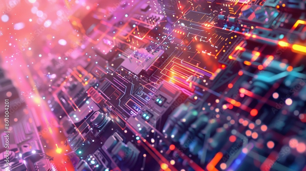 Vibrant Circuit Board with Dynamic Lighting
Vibrant Circuit Board with Dynamic Lighting